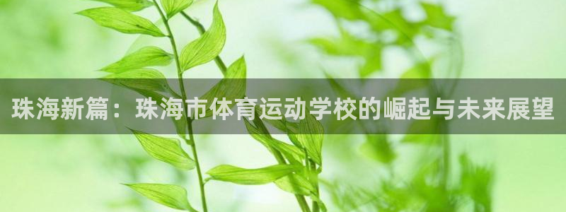 必发官网下载平台APP:珠海新篇:珠海市体育运动学校的崛起与
